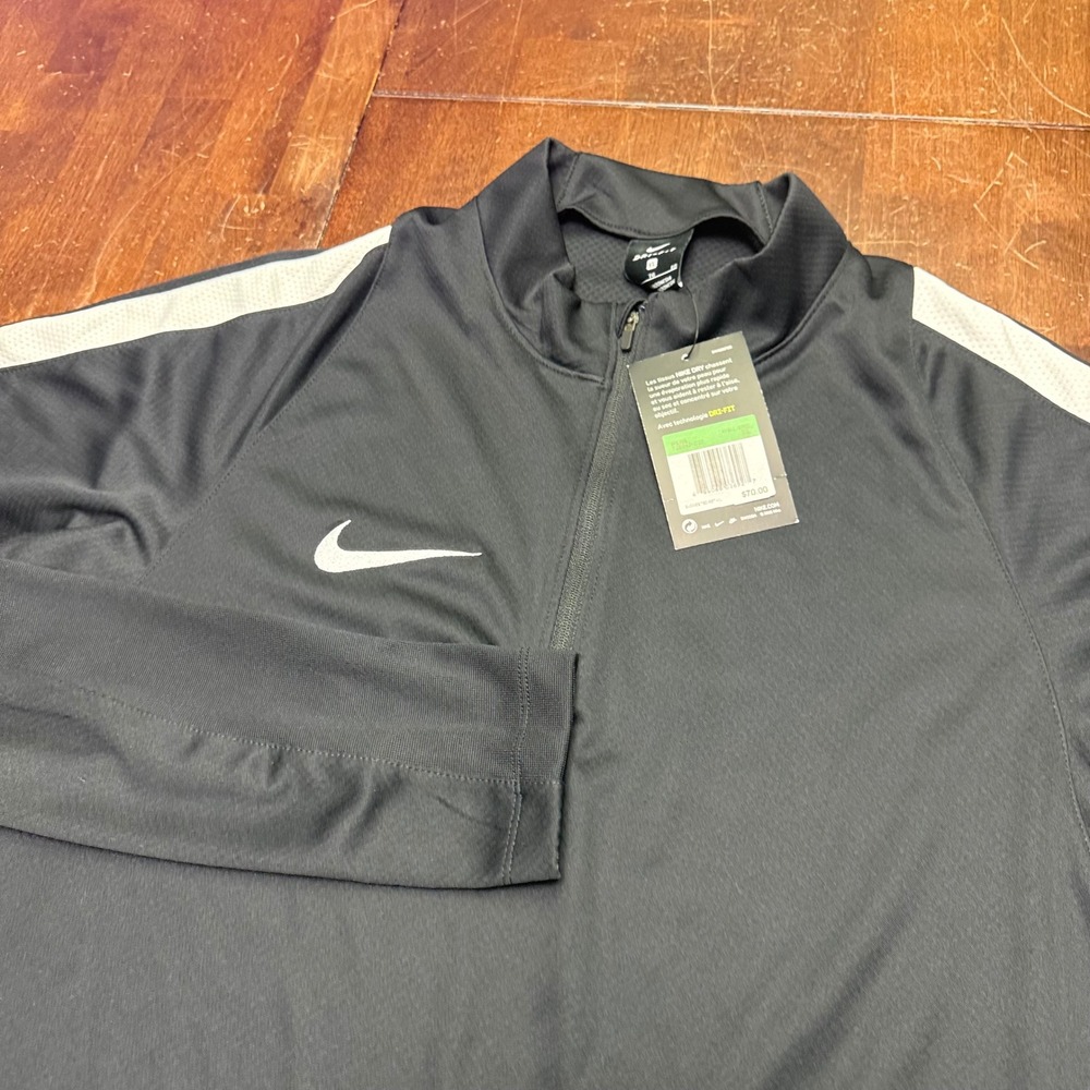 New Nike Soccer Drill Top Mens XL Black Dri-FIT 1/4 Zip Training Track Jacket